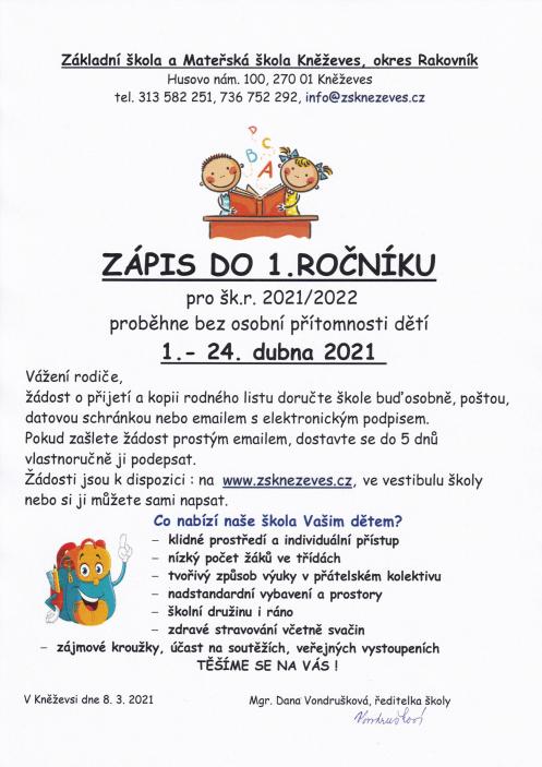 Pozvánka k zápisu do 1.r.